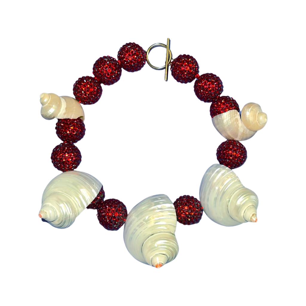 NEPTUNA RED DISCO BEADS Necklace