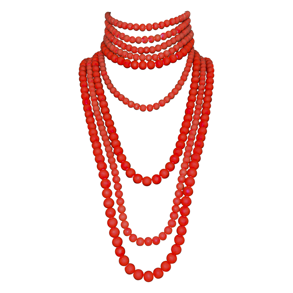 FINA RED LAYERED BEAD Necklace