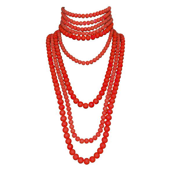 FINA RED LAYERED BEAD Necklace